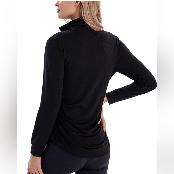 GINKANA Maternity Long Sleeve Half Zipper with Pockets - Picture 3 of 4